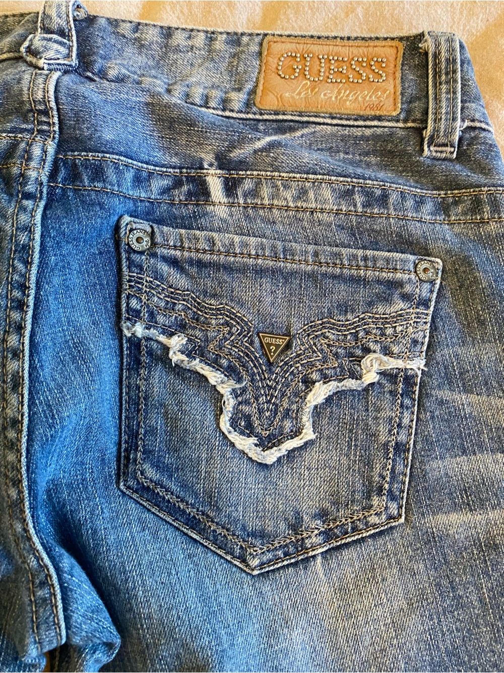 Vintage Y2K Guess Daredevil Low Rise Bootcut Jeans mcbling 27/32